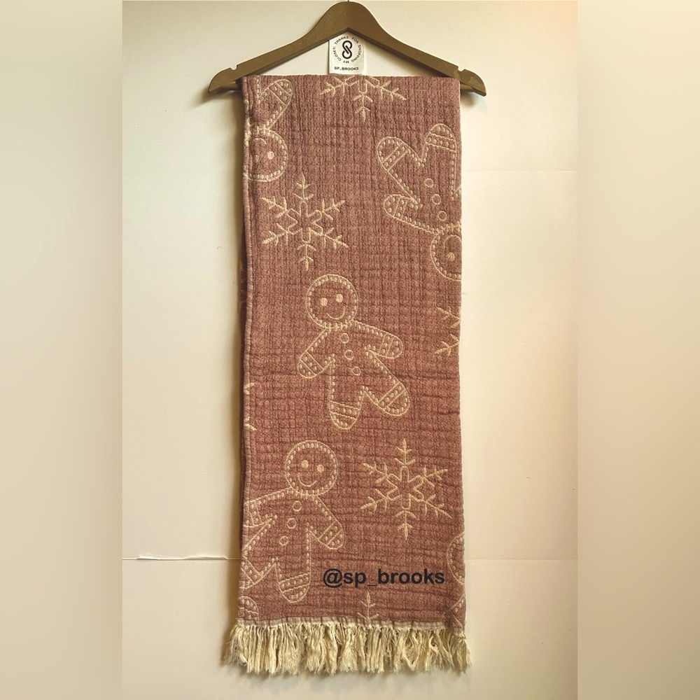 🎁Texteis Penedo Throw Blanket - Mallow Cotton Gingerbread - Made in Portugal